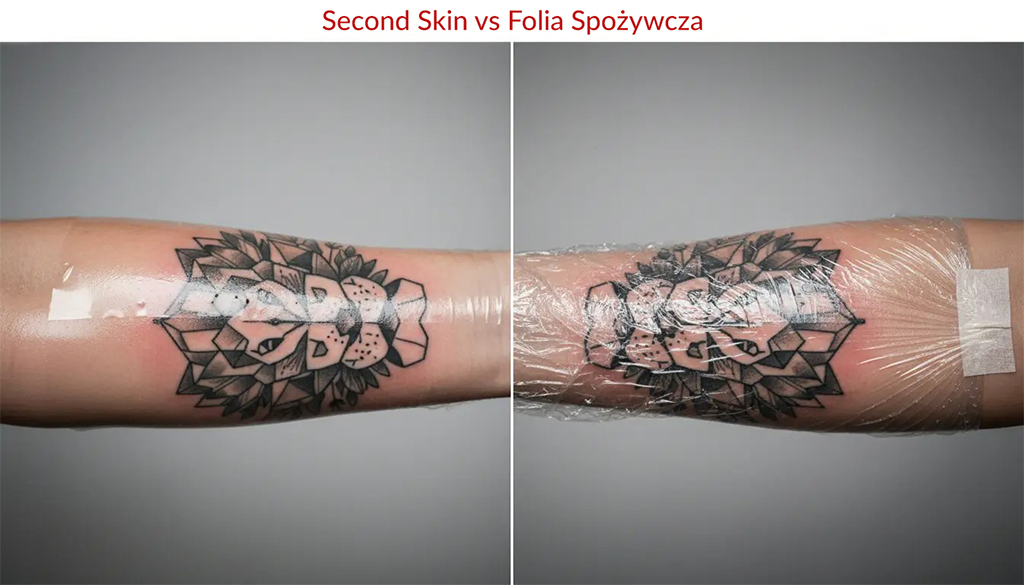 Second Skin vs folia spożywcza do tatuażu
